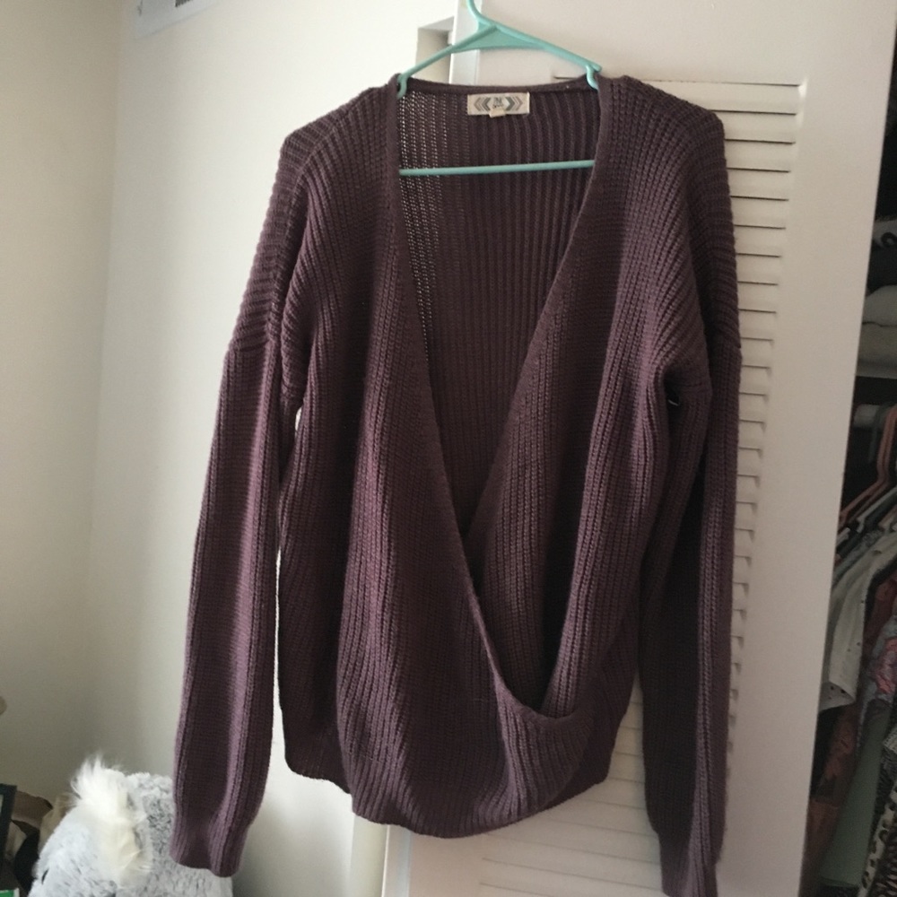 Purple cross over sweater